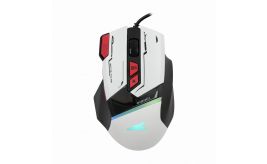 Baracuda MANTA RGB | Bekabelde Gaming Muis | Rechtshandig | USB-A | 12800 DPI | Wit