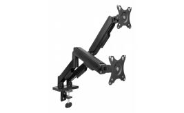 ACT AC8314 Monitorarm Essentials | Verstelbare Monitor-bureaubeugel | Tot 35" | Max 2x 9 kg | VESA 75x75 / 100x100 | 2 Monitoren | Gasveer