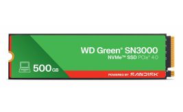 Western Digital Green SN3000 QLC | 500GB NVMe SSD | M.2 Gen4 | 5.000MB/s Lezen | 4.100MB/s Schrijven