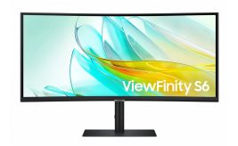 Samsung ViewFinity S6 S65UC | 34" UltraWide Curved Monitor | 100Hz | USB-C Dock | Ethernet | 90W Power Delivery | KVM Switch