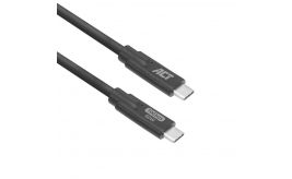 ACT AC7443 | USB 3.2 Kabel | 10Gbps | 60W | USB-C naar USB-C | 3m | Zwart