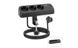ACT AC2480 | Stekkerdoos | 3 Stopcontacten met 2x USB-A en 1x USB-C | 1,5 m | Zwart