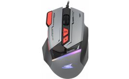 Baracuda MANTA RGB | Bekabelde Gaming Muis | Rechtshandig | USB-A | 12800 DPI | Grijs