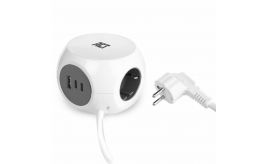 ACT Stekkerdoos Kubus | 3 Stopcontacten | USB-A & USB-C | 30W | 1,5 m | Wit