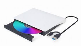 Gembird DVD-USB-03-BW optisch schijfstation DVD±RW Zwart, Wit OPEN BOX