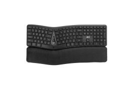 ACT AC5450 | Ergonomisch draadloos toetsenbord | Bluetooth + USB-A | Multi-Connect | Polssteun | QWERTY US | Donkergrijs