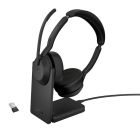 Jabra Evolve2 55 MS Stereo | Bluetooth & USB-A Headset | Met Oplaadhouder | Zwart | Voor Kantoor & Callcenter